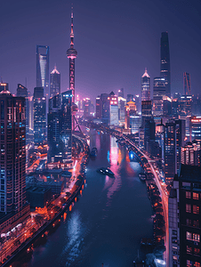 上海夜景陆家嘴