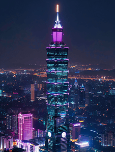 中国台湾省台北101大楼夜景