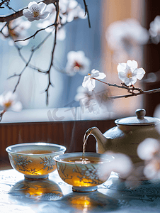 花茶茶壶摄影照片_茶叶茶具茶室茶馆