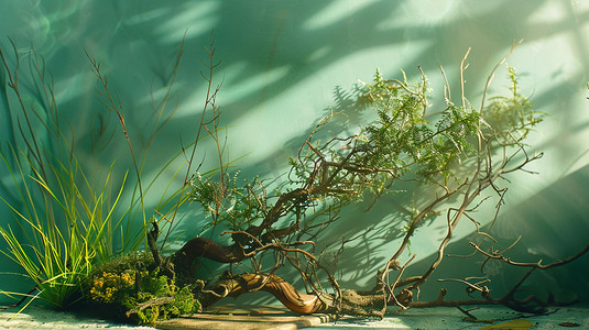 简约树木摄影照片_室内装饰树木植物艺术立体描绘摄影照片简约