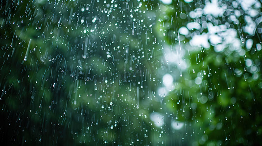 雨季森林下雨树叶的摄影3图片