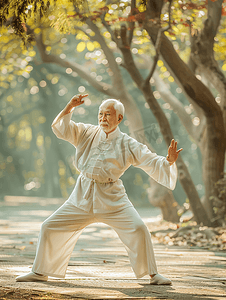 陈式太极拳摄影照片_中国传统太极的老年生活