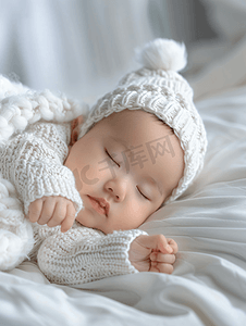 睡觉婴儿摄影照片_新出生的婴儿的睡眠