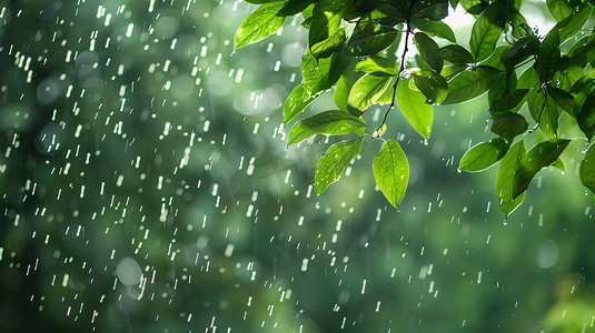 雨季下雨户外森林的摄影9高清图片