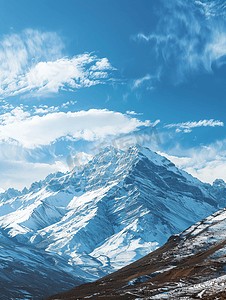 天空摄影照片_西藏的雪山和天空