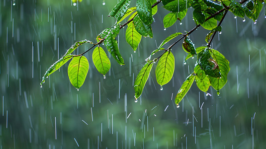 雨季下雨户外森林的摄影11高清摄影图
