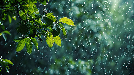 雨季下雨户外森林的摄影5摄影配图