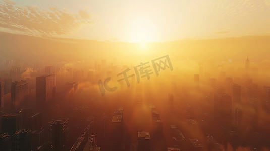 夕阳下城市高楼大厦的背景9摄影图