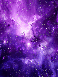 星空紫色背景摄影照片_紫色银河梦幻