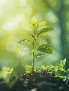 绿色植树节创意摄影照片_生长的植物植树节