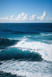 大海海浪翻腾摄影图