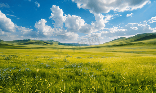 户外野营摄影照片_内蒙古大草原景观