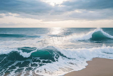 大海海浪浪花摄影图5
