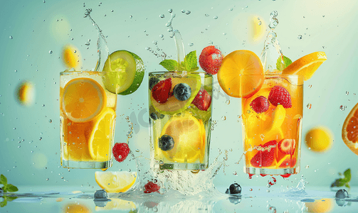 简洁水果摄影照片_夏季果汁系列