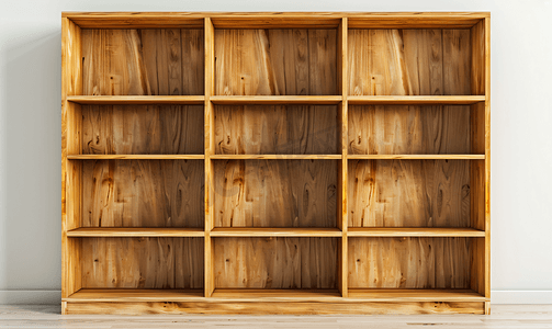 木质书架摄影照片_木质书柜现代