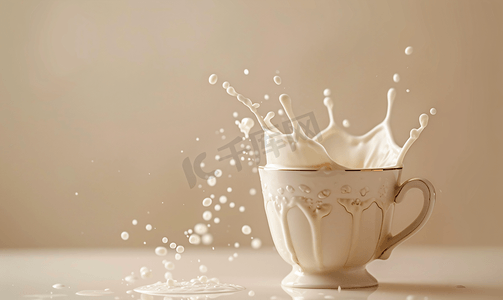 牛奶饮品摄影照片_往杯子里倒牛奶