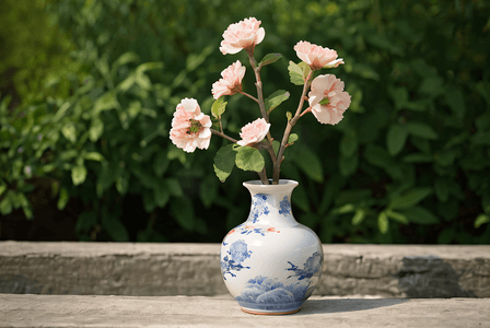 青花瓷花瓶摄影图3