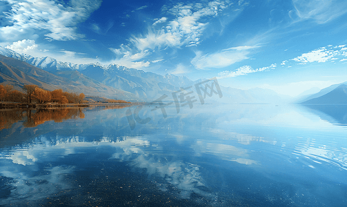 徒步背景摄影照片_羊卓雍措西藏羊湖