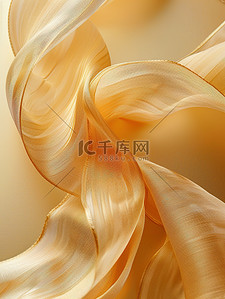 飘逸的缎带背景图片_流动的淡黄色缎带背景图