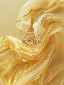 飘逸的缎带背景图片_流动的淡黄色缎带设计图