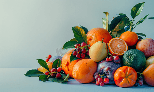 水果拼盘图片摄影照片_一堆新鲜的水果