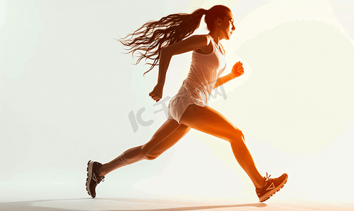 跑步运动健身摄影照片_女性运动跑步