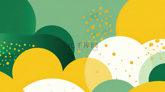 绿色和黄色的抽象形状背景图片