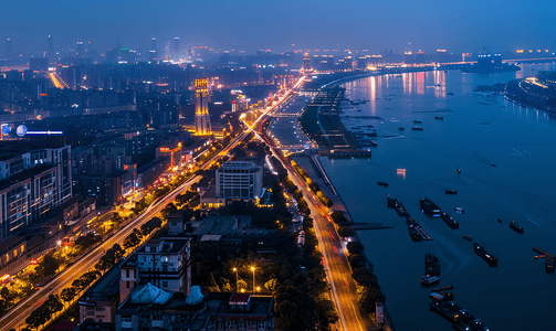 夜晚唯美摄影照片_101武汉长江两岸夜景图