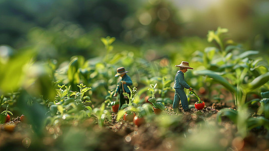 农事活动摄影照片_乡村生活农事活动模型立体描绘摄影照片艺术