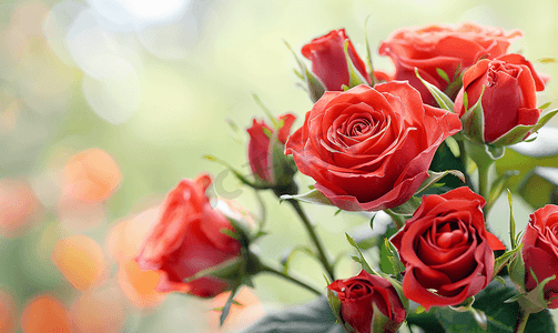 铿锵玫瑰向芯绽放摄影照片_桌面布置 花艺插花 玫瑰