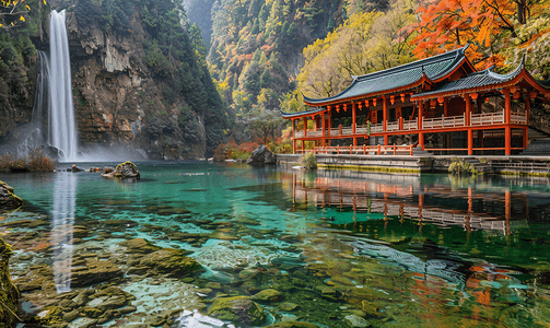 九寨沟瀑布5A景区