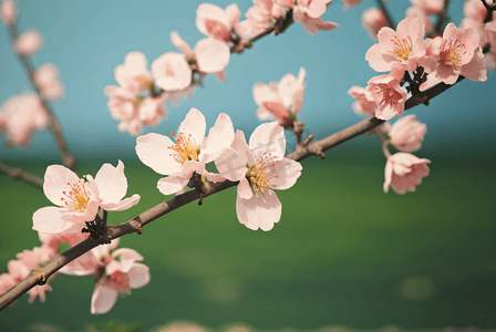 桃树摄影照片_春天桃树上的桃花摄影图0