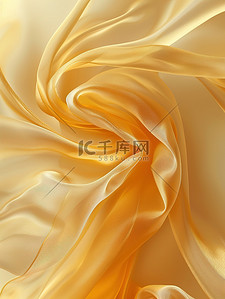 飘逸的缎带背景图片_流动的淡黄色缎带设计图