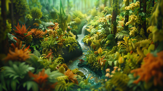 奇幻森林丛林模型立体描绘摄影照片数字艺术