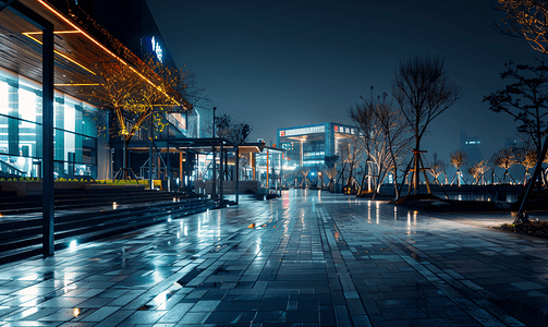 城市夜景道路摄影照片_上海城市风光建筑夜景