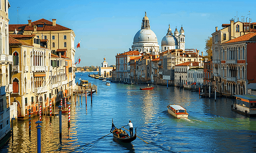 欧式边框聘书证书摄影照片_威尼斯大运河