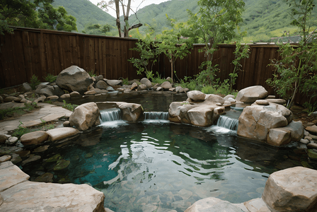 水池摄影照片_天然温泉水池摄影0图高清图片