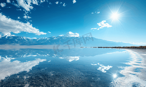 天地盖礼盒样机摄影照片_天地之间茶卡盐湖