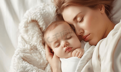 早教班海报摄影照片_母婴睡眠陪伴