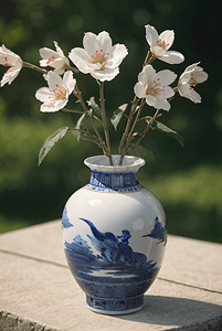 青花瓷花瓶摄影配图9