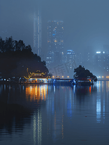 线科技感摄影照片_深圳罗湖夜景