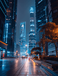 浦江夜景摄影照片_上海夜景陆家嘴