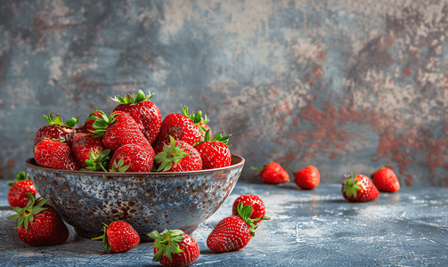 碗装摄影照片_新鲜的草莓健康