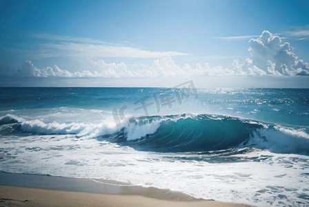 海浪翻腾摄影照片_大海海浪浪花摄影配图8