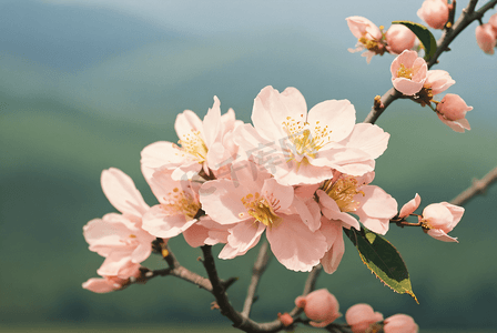 春天桃花盛开摄影图