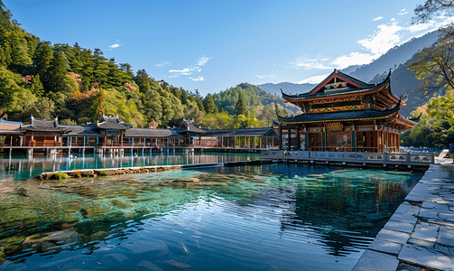 大暑日摄影照片_九寨沟长海旅游