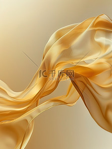飘逸的缎带背景图片_流动的淡黄色缎带设计