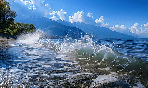 昆明图片摄影照片_海浪浪花滇池