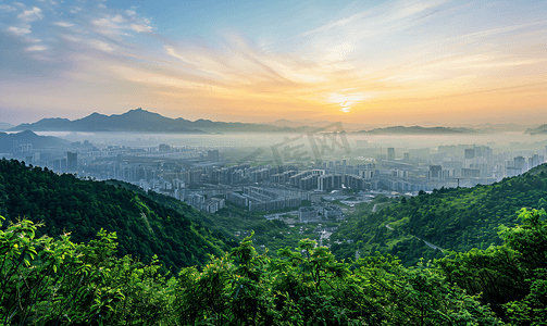 深圳莲花山俯瞰福田全景