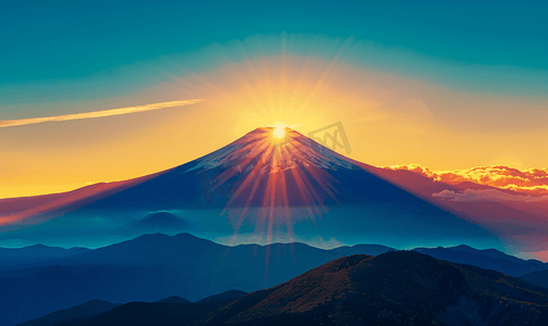 日本摄影照片_日本富士山日出